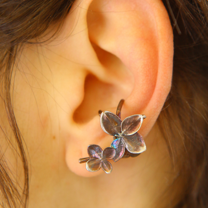 Cuff in silver, Hydrangea , фото 2