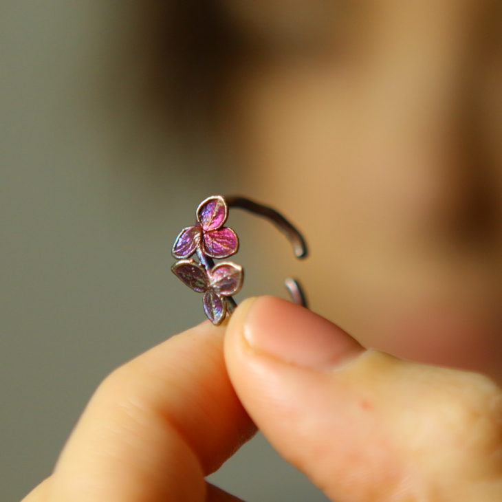 Ring in silver, Hydrangea , фото 4