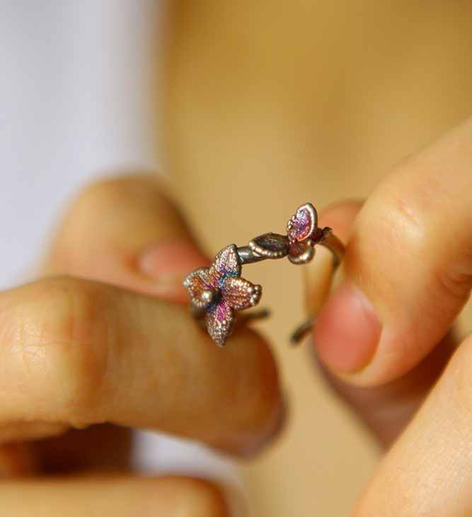 Ring in silver, Hydrangea , фото 3