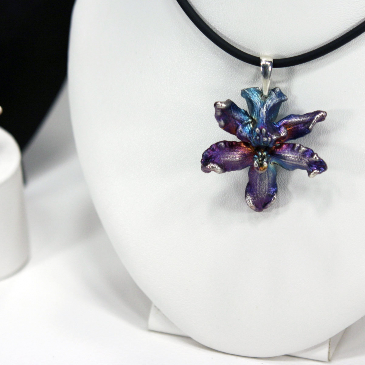 Кулон в серебре Fleur de Magique, Орхидея, фото 3