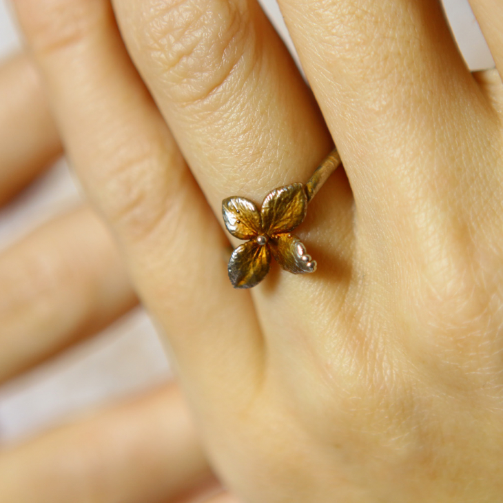 Ring in silver, Hydrangea , фото 2