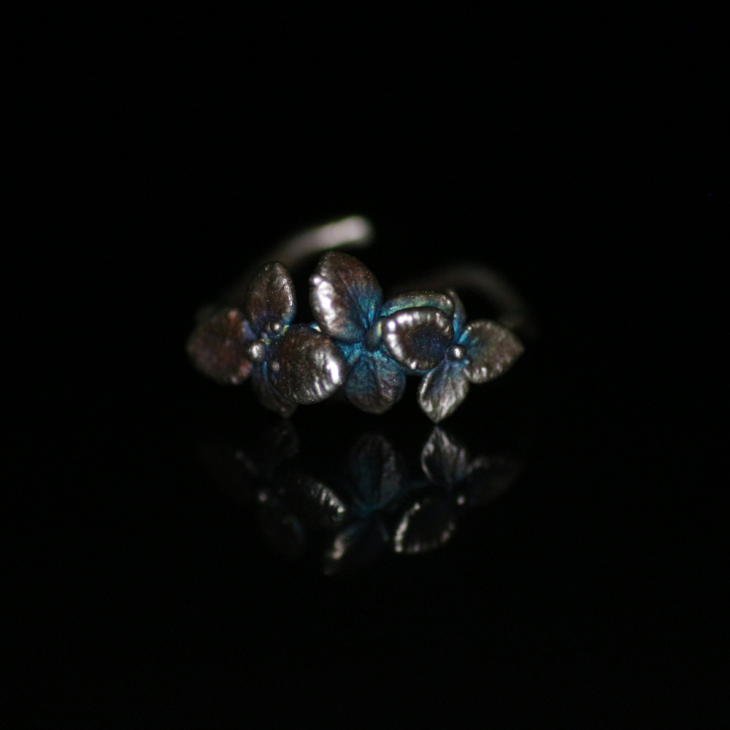 Ring in silver, Hydrangea , фото 4
