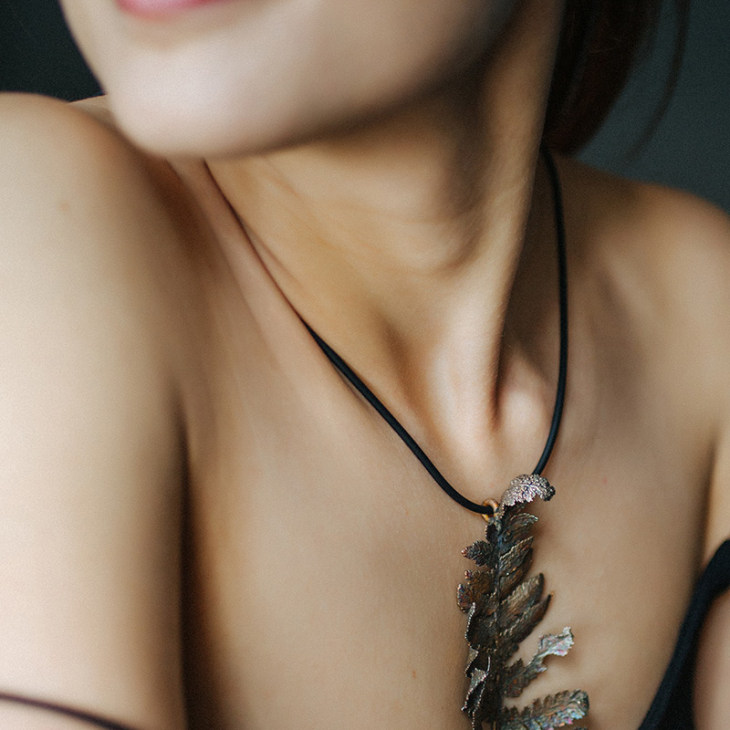 Кулон в серебре Fern Flower, Папоротник, фото 4