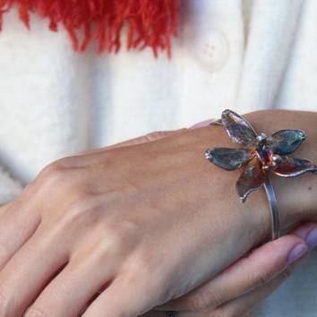 Bracelet in silver ,Orchid