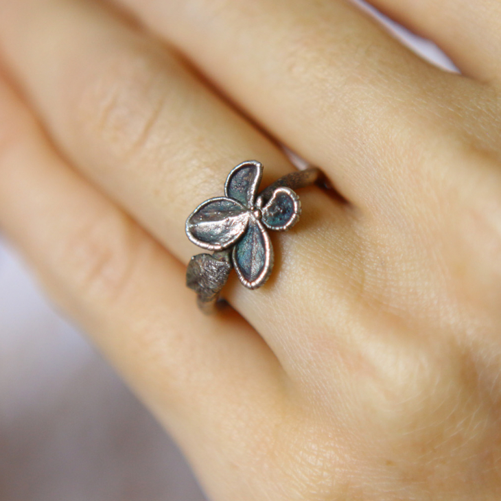 Ring in silver, Hydrangea , фото 2