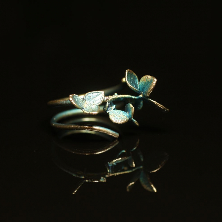 Кольцо в серебре Fleur de Magique, Гортензия, фото 2