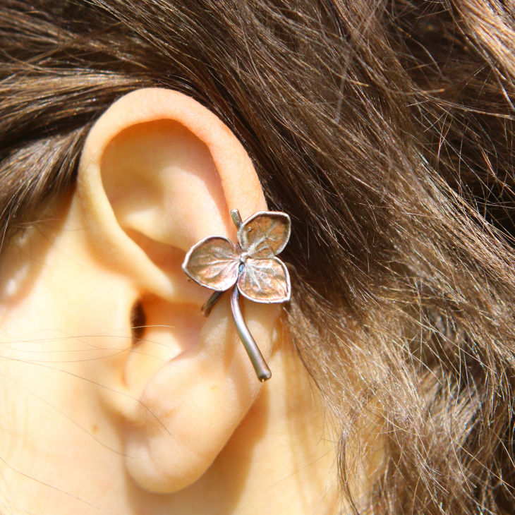 Cuff in silver, Hydrangea , фото 2