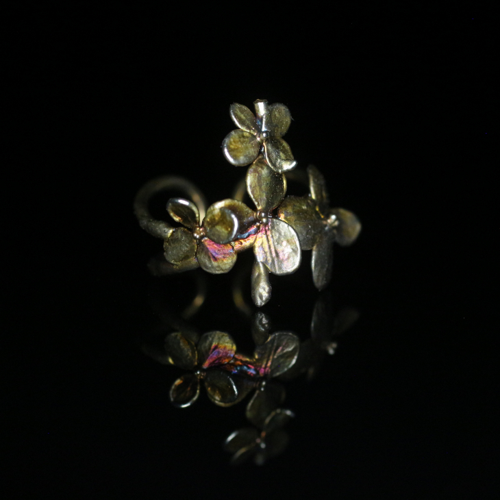 Cuff in silver, Hydrangea, фото 3