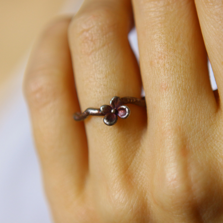 Ring in silver, Hydrangea , фото 1