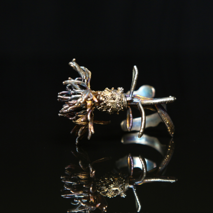 Кольцо в серебре Fleur de Magique, Василек, фото 3