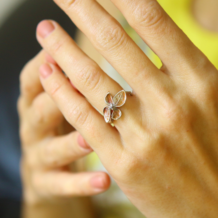 Ring in silver, Hydrangea , фото 4