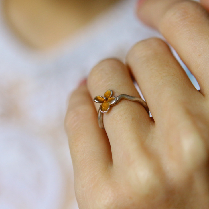 Ring in silver, Hydrangea , фото 2