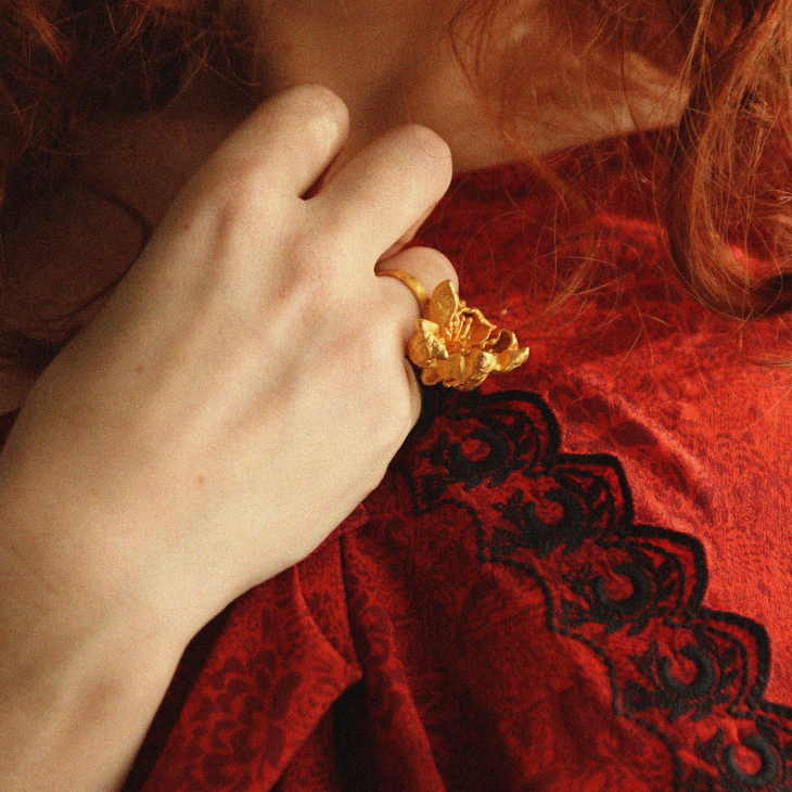 Кольцо в золоте Fleur de Magique, Яблоня, фото 4