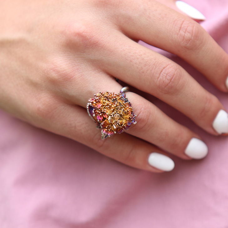 Кольцо в серебре Fleur de Magique, Спирея, фото 2