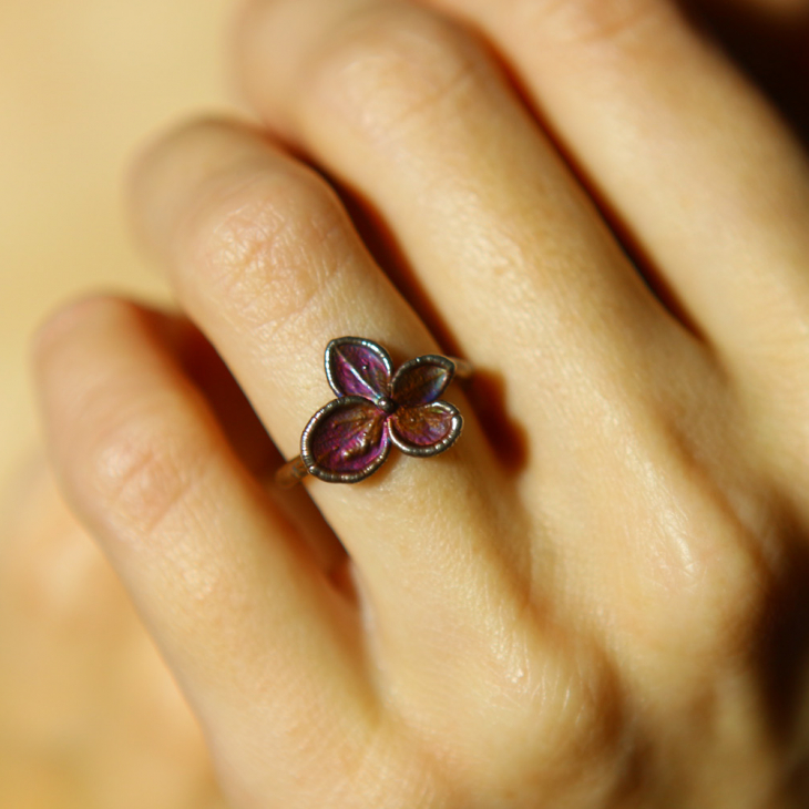 Ring in silver, Hydrangea , фото 5