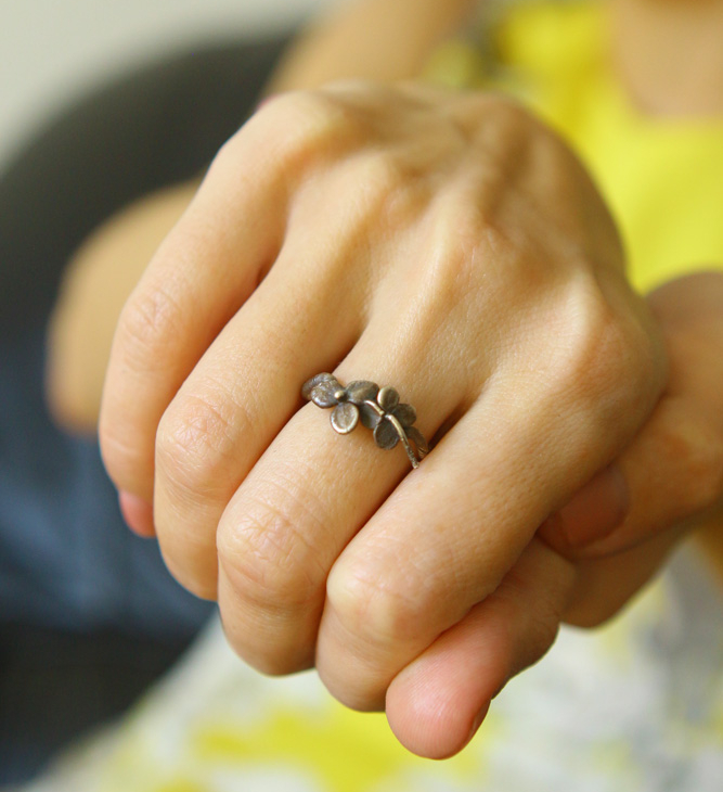 Ring in silver, Hydrangea , фото 1