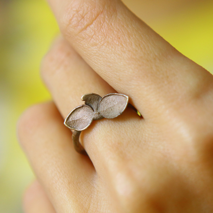 Ring in silver, Hydrangea , фото 1