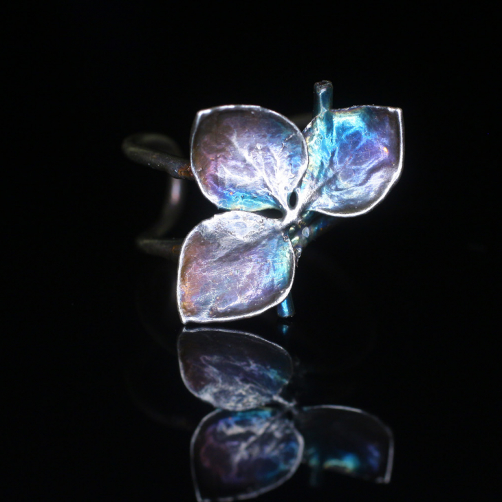 Cuff in silver, Hydrangea , фото 3