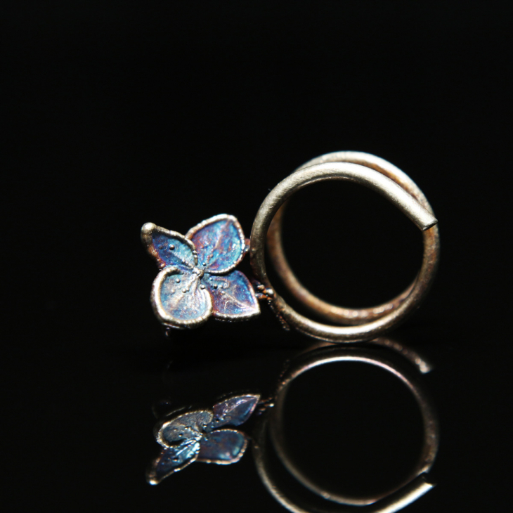 Кольцо в серебре Fleur de Magique, Гортензия, фото 2