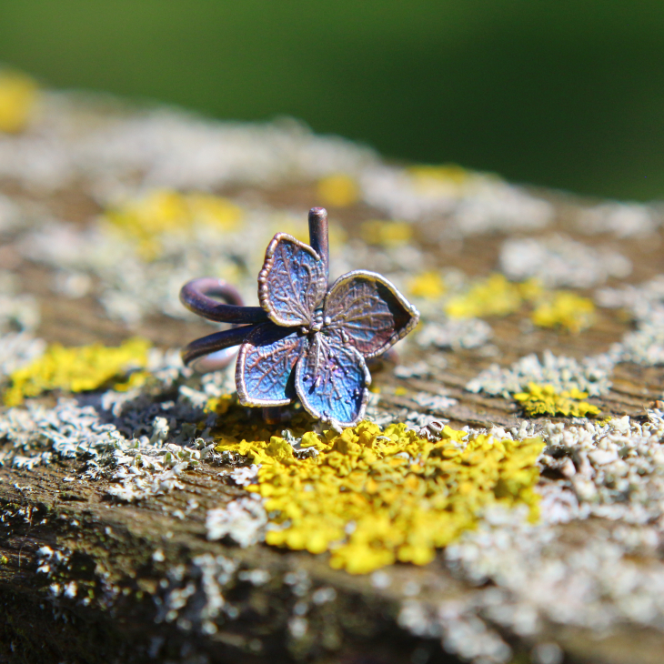 Cuff in silver, Hydrangea , фото 3