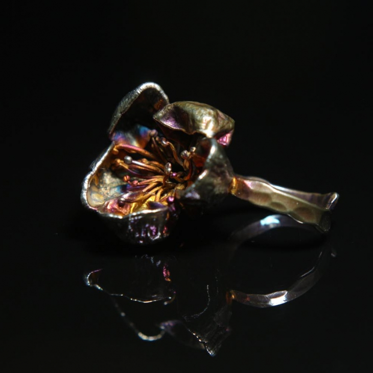 Кольцо в серебре Fleur de Magique, Абрикос, фото 4