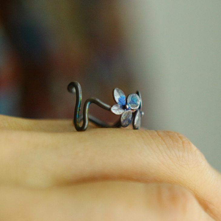 Ring in silver, Hydrangea , фото 2