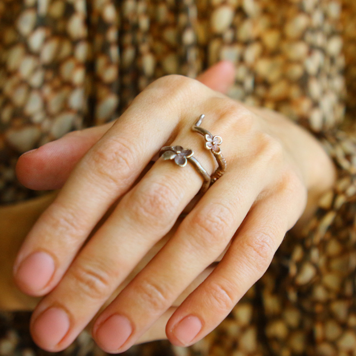 Ring in silver, Hydrangea , фото 1