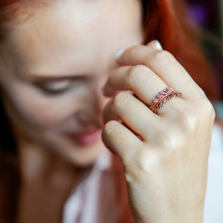Кольцо в серебре Fern Flower, Папоротник, фото 3