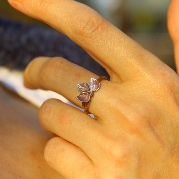 Rings in silver, Hydrangea , фото 2