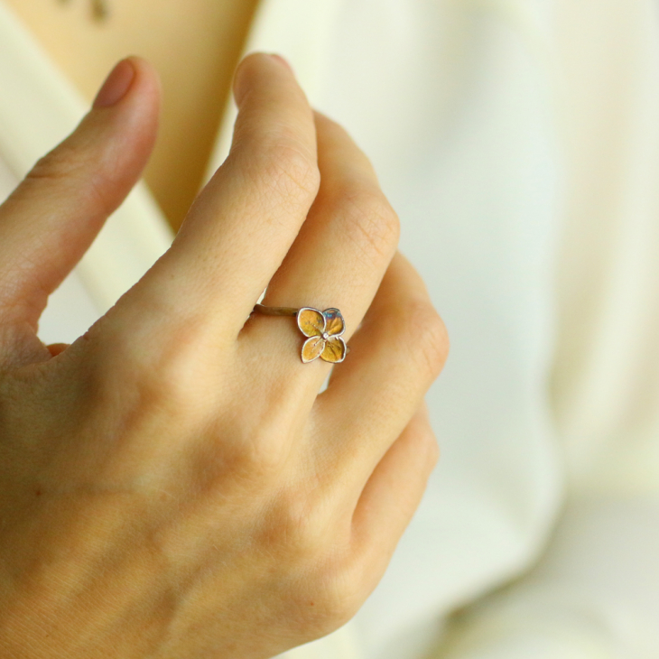 Ring in silver, Hydrangea , фото 2