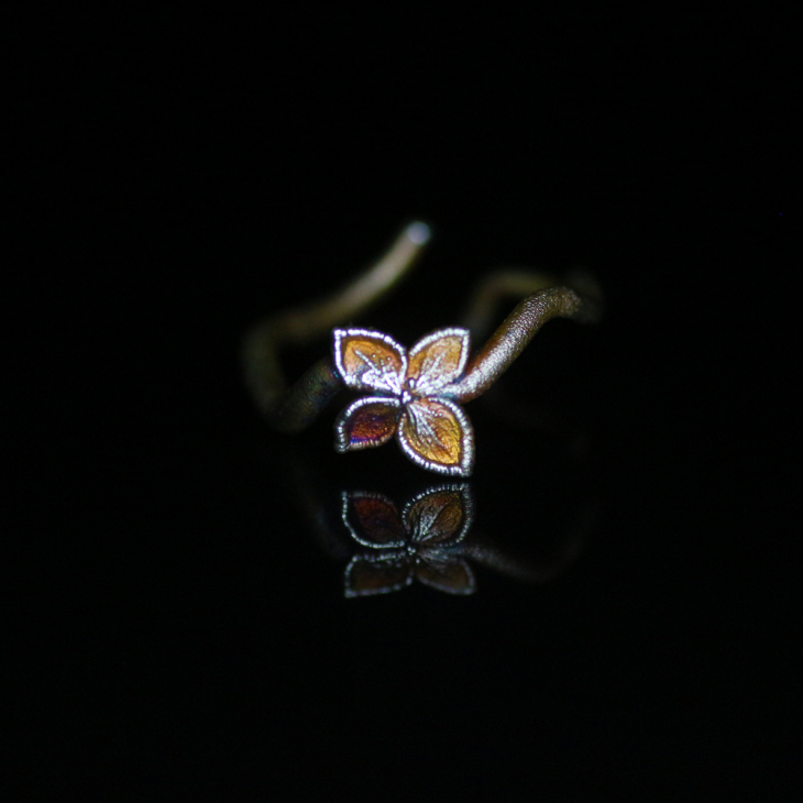 Ring in silver, Hydrangea , фото 4