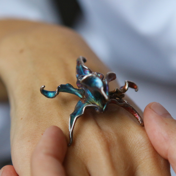 Pendant in silver ,Orchid, фото 4