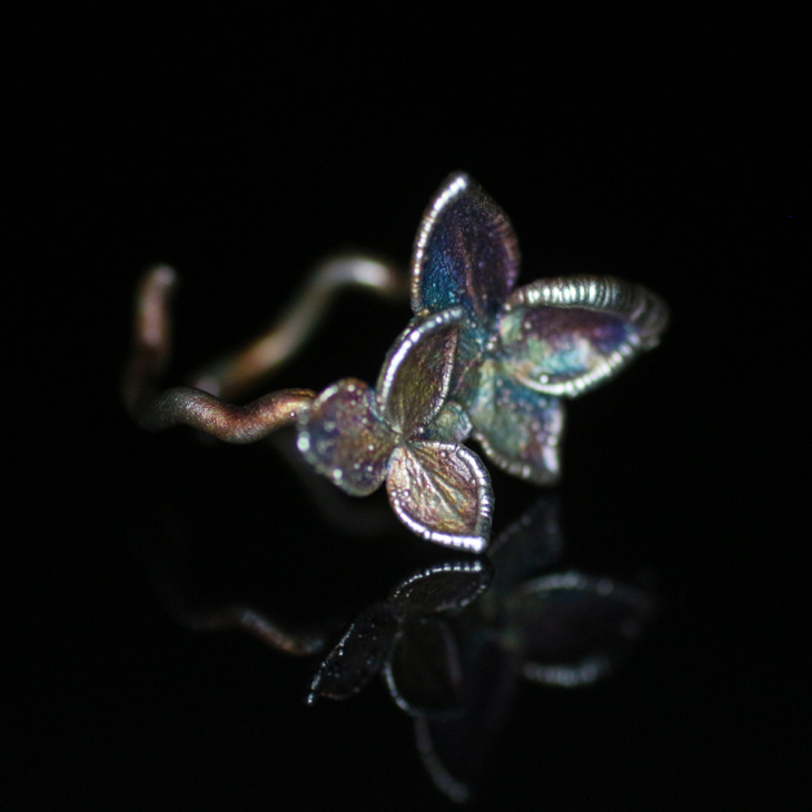 Ring in silver, Hydrangea , фото 4