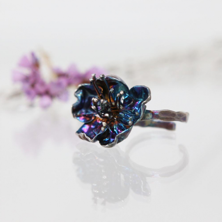 Кольцо в серебре Fleur de Magique, Абрикос, фото 1