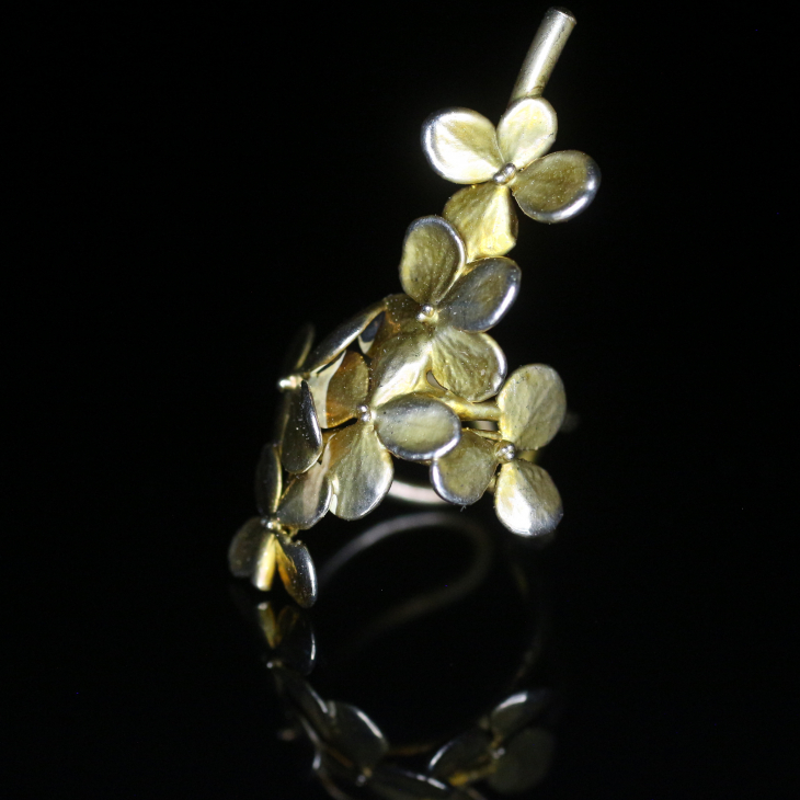 Cuff in silver, Hydrangea, фото 3