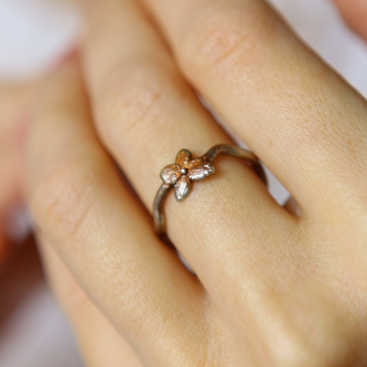 Ring in silver, Hydrangea , фото 1