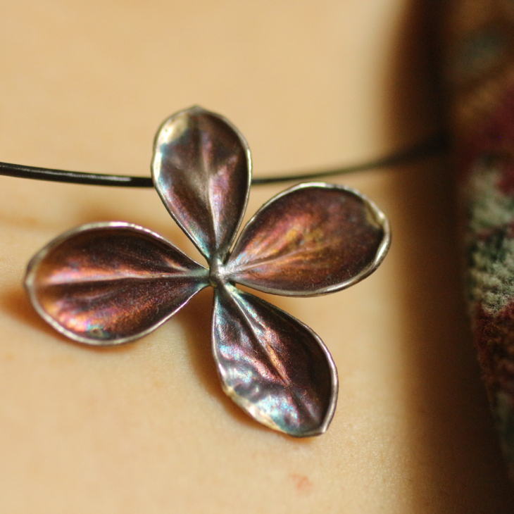 Hydrangea pendant in silver, фото 2