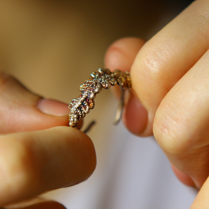 Fern leaf ring in silver , фото 3