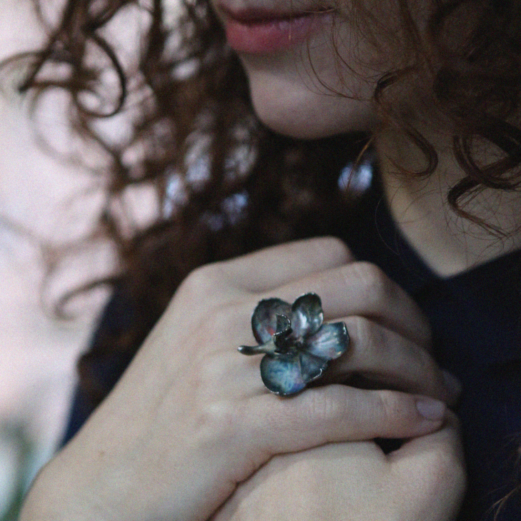 Кольцо в серебре Fleur de Magique, Орхидея, фото 3