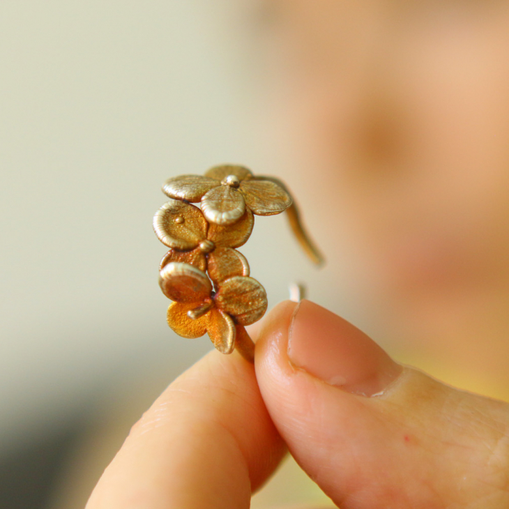 Ring in silver, Hydrangea , фото 3