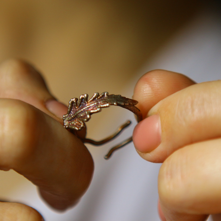 Fern leaf ring in silver , фото 2