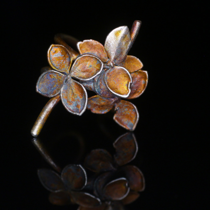 Cuff in silver, Hydrangea , фото 3