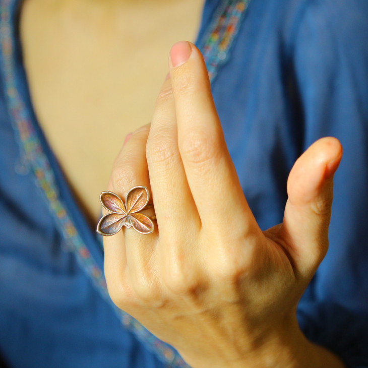 Ring in silver, Hydrangea , фото 1