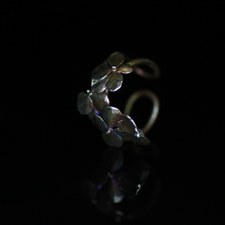 Cuff in silver, Hydrangea, фото 3