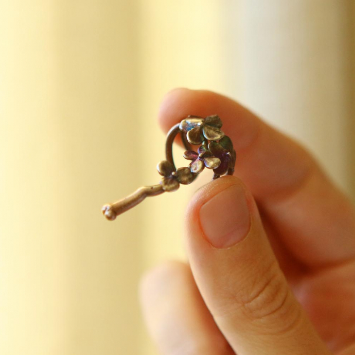 Cuff in silver, Hydrangea, фото 2
