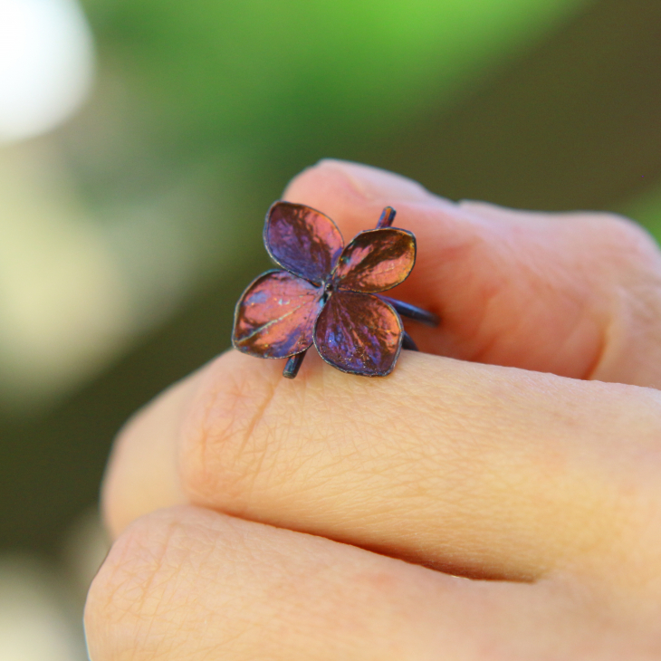 Cuff in silver, Hydrangea , фото 3