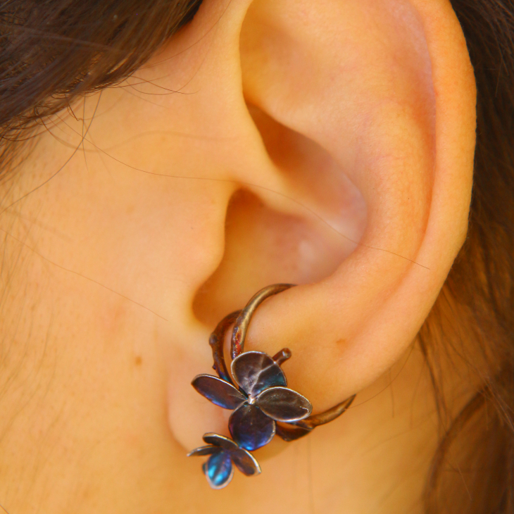 Cuff in silver, Hydrangea , фото 3