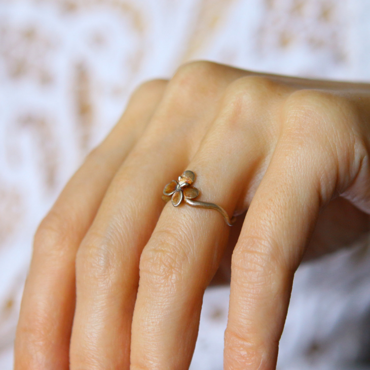 Ring in silver, Hydrangea , фото 1