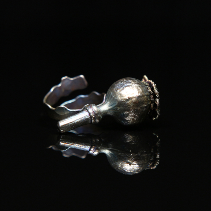 Кольцо в серебре Flora, Мак, фото 1