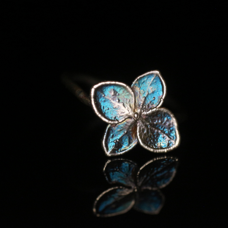 Ring in silver, Hydrangea , фото 4